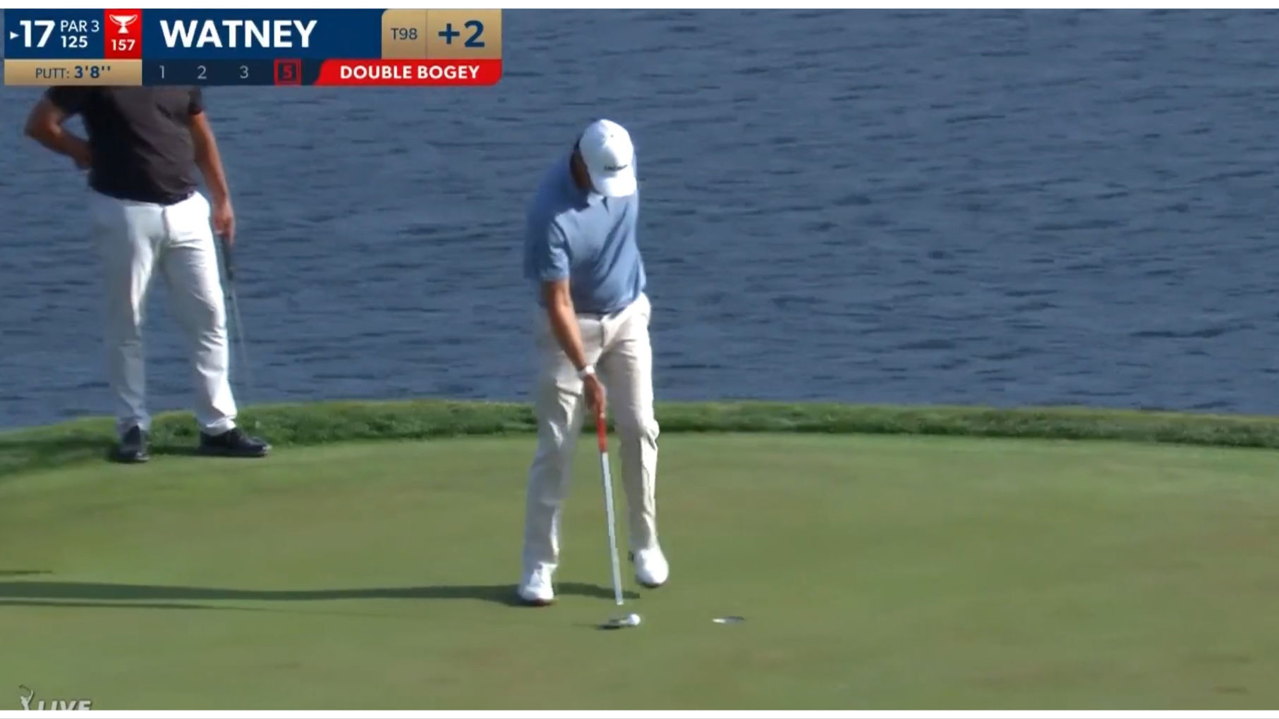 WATCH: Tour pro misses from four (!) inches, four-putts 17 at TPC Sawgrass
